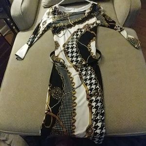 Long sleeve body con dress